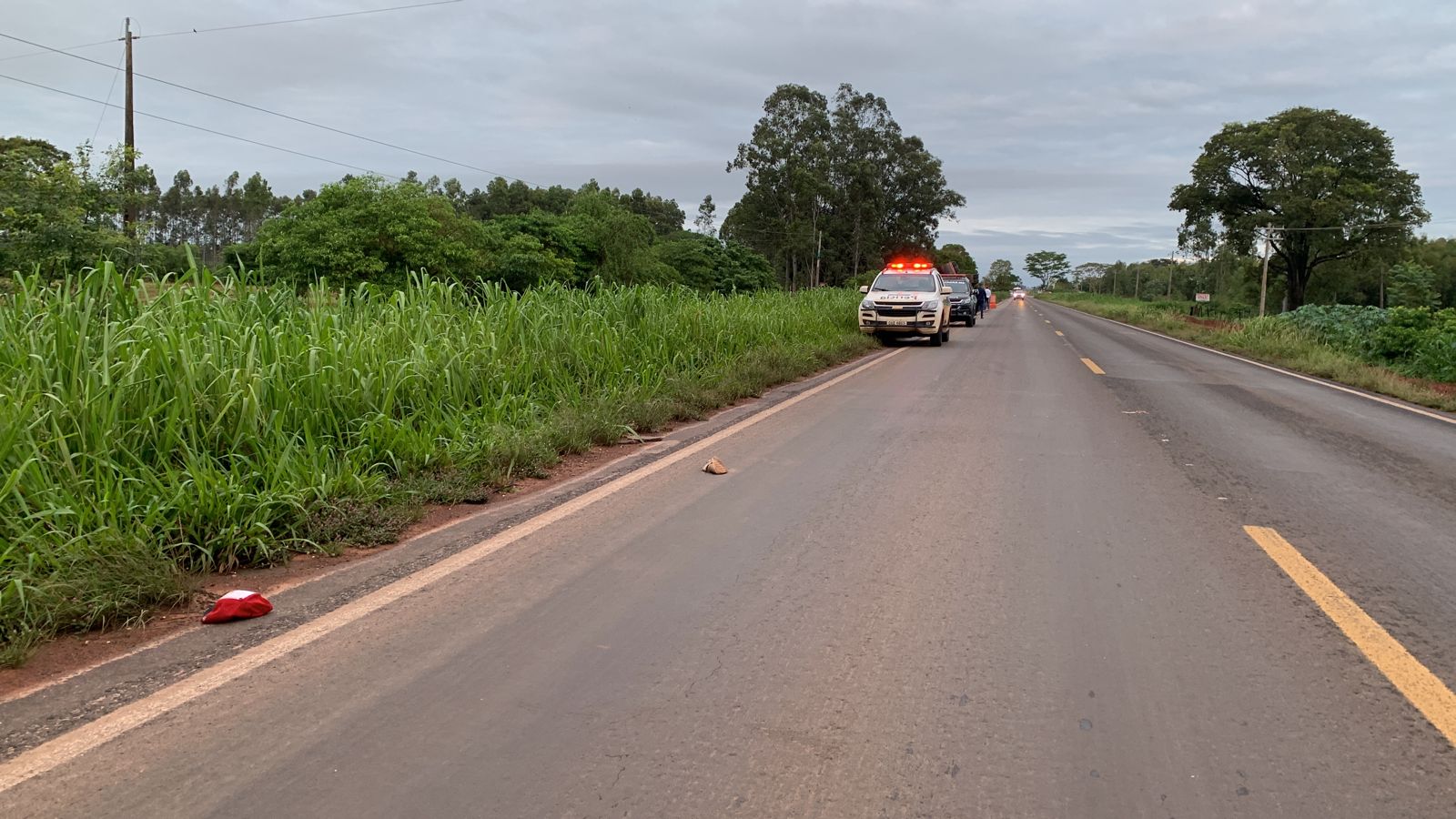 Local onde ocorreu o acidente de trânsito em que o autor se jogou na frente da carreta - Foto: Polícia Civil/Divulgação